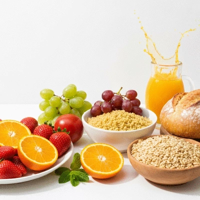 Mediterranean breakfast spread