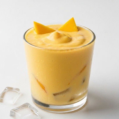 Mango milkshake preparation